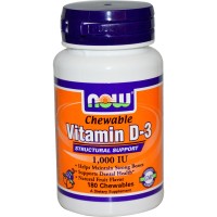 Vitamina D 3 1 000 IU Now Foods 180 Chewables