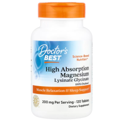 High Absorption Magnesium, 200 mg, 120 Tablets, (100 mg per Tablet) Doctors Best Doctor's Best