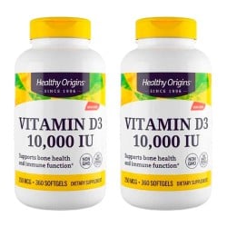 2 Vitamina D3 10.000 IU (360 softgels) - Healthy Origins 