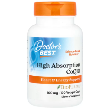 High Absorption CoQ10 with BioPerine, 100 mg, 120 Veggie Caps Doctor's Best Doctor's Best