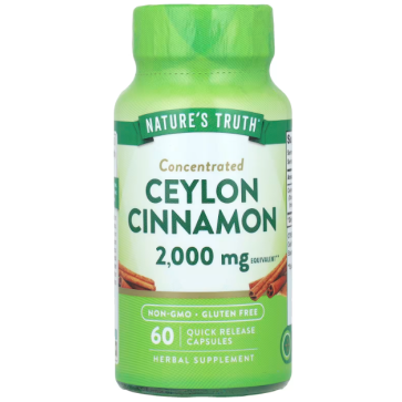 Concentrated Ceylon Cinnamon, 2,000 mg, 60 Quick Release Capsules Nature's Truth Nature's Truth