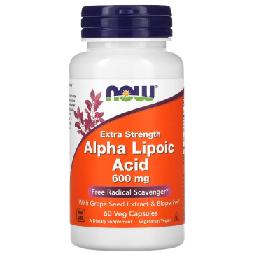 ALPHA LIPOIC ACID 600mg  60 VCAPS Now Foods Now