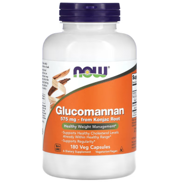 Glucomannan, 1,725 mg, 180 Veg Capsules (575 mg Per Capsule) Now