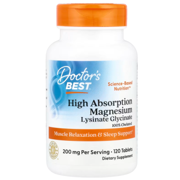 High Absorption Magnesium, 200 mg, 120 Tablets, (100 mg per Tablet) Doctors Best Doctor's Best