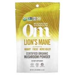 Om Mushrooms, Lion's Mane, Certified Organic Mushroom Powder, 3.5 oz (100 g) Om Mushrooms