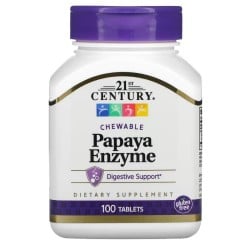 Papaya Enzyme, Chewable, 100 Tablets 21stCentury