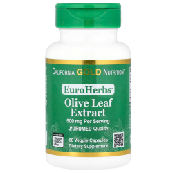 EuroHerbs, Olive Leaf Extract, Euromed Quality, 500 mg, 60 Veggie Capsules California Gold Nutrition California Gold Nutrition